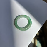 SOLD OUT: 19mm A-Grade Natural Moss On Snow Jadeite Ring Band No. 162183