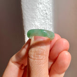 SOLD OUT: 19mm A-Grade Natural Moss On Snow Jadeite Ring Band No. 162183