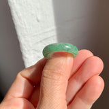 SOLD OUT: 18.7mm A-Grade Natural Moss On Snow Jadeite Ring Band No. 162188