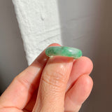 SOLD OUT: 18.7mm A-Grade Natural Moss On Snow Jadeite Ring Band No. 162188