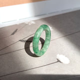 16.7mm A-Grade Natural Moss On Snow Jadeite Ring Band No. 162177