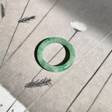 16.7mm A-Grade Natural Moss On Snow Jadeite Ring Band No. 162177