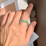 16.7mm A-Grade Natural Moss On Snow Jadeite Ring Band No. 162177