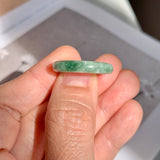 16.7mm A-Grade Natural Moss On Snow Jadeite Ring Band No. 162177