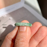 16.7mm A-Grade Natural Moss On Snow Jadeite Ring Band No. 162177