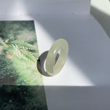 18.3mm A-Grade Natural Light Yellow Jadeite Ring Band No. 162210