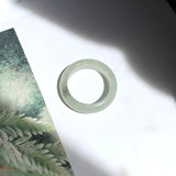 15.2mm A-Grade Natural White Jadeite Ring Band No. 161944