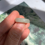 15.2mm A-Grade Natural White Jadeite Ring Band No. 161944