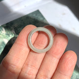 15.2mm A-Grade Natural White Jadeite Ring Band No. 161944