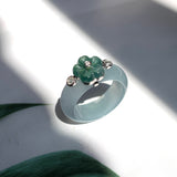 16.1mm A-Grade Natural Jadeite Joseon Dynasty Plum Blossom Ring (Maehwa) No.162421