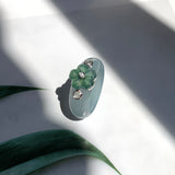 16.1mm A-Grade Natural Jadeite Joseon Dynasty Plum Blossom Ring (Maehwa) No.162421