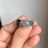 16.9mm A-Grade Natural Jadeite Joseon Dynasty Plum Blossom Ring (Maehwa) No.162422