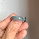 16.9mm A-Grade Natural Jadeite Joseon Dynasty Plum Blossom Ring (Maehwa) No.162422