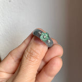 16.9mm A-Grade Natural Jadeite Joseon Dynasty Plum Blossom Ring (Maehwa) No.162422