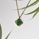 SOLD OUT: A-Grade Imperial Green Jadeite Petite Clover Pendant No.172212