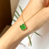 SOLD OUT: A-Grade Imperial Green Jadeite Petite Clover Pendant No.172212