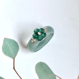 17.8mm A-Grade Natural Jadeite Joseon Dynasty Plum Blossom Ring (Maehwa) No.162423