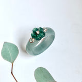 17.8mm A-Grade Natural Jadeite Joseon Dynasty Plum Blossom Ring (Maehwa) No.162423