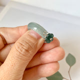 17.8mm A-Grade Natural Jadeite Joseon Dynasty Plum Blossom Ring (Maehwa) No.162423