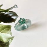 18.1mm A-Grade Natural Jadeite Joseon Dynasty Plum Blossom Ring (Maehwa) No.162425