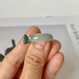 18.1mm A-Grade Natural Jadeite Joseon Dynasty Plum Blossom Ring (Maehwa) No.162425