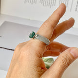 18.1mm A-Grade Natural Jadeite Joseon Dynasty Plum Blossom Ring (Maehwa) No.162425