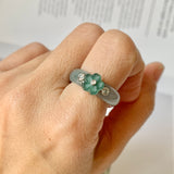 18.1mm A-Grade Natural Jadeite Joseon Dynasty Plum Blossom Ring (Maehwa) No.162425