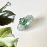 18.5mm A-Grade Natural Jadeite Joseon Dynasty Plum Blossom Ring (Maehwa) No.162426