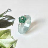 18.5mm A-Grade Natural Jadeite Joseon Dynasty Plum Blossom Ring (Maehwa) No.162426