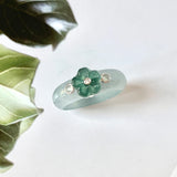 18.5mm A-Grade Natural Jadeite Joseon Dynasty Plum Blossom Ring (Maehwa) No.162426