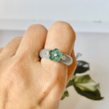 18.5mm A-Grade Natural Jadeite Joseon Dynasty Plum Blossom Ring (Maehwa) No.162426