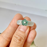 18.5mm A-Grade Natural Jadeite Joseon Dynasty Plum Blossom Ring (Maehwa) No.162426