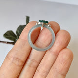 18.5mm A-Grade Natural Jadeite Joseon Dynasty Plum Blossom Ring (Maehwa) No.162426