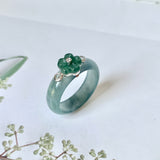 19.1mm A-Grade Natural Jadeite Joseon Dynasty Plum Blossom Ring (Maehwa) No.162427