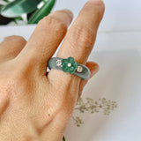 19.1mm A-Grade Natural Jadeite Joseon Dynasty Plum Blossom Ring (Maehwa) No.162427