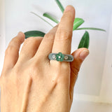 19.1mm A-Grade Natural Jadeite Joseon Dynasty Plum Blossom Ring (Maehwa) No.162427