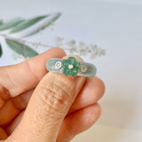 19.1mm A-Grade Natural Jadeite Joseon Dynasty Plum Blossom Ring (Maehwa) No.162427