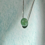 A-Grade Natural Green Blue Jadeite Barrel Pendant No. 220603