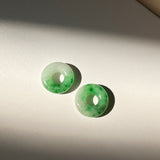 SOLD OUT: 8.05 cts A-Grade Natural Imperial Floral Jadeite Bagel Pair No.180255