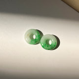 SOLD OUT: 8.05 cts A-Grade Natural Imperial Floral Jadeite Bagel Pair No.180255