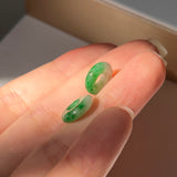 SOLD OUT: 8.05 cts A-Grade Natural Imperial Floral Jadeite Bagel Pair No.180255