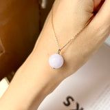 A-Grade Lavender Jadeite Sphere Pendant No.172292