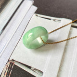 A-Grade Natural Moss On Snow Jadeite Barrel Pendant No. 161404