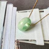 A-Grade Natural Moss On Snow Jadeite Barrel Pendant No. 161404