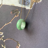 A-Grade Natural Moss On Snow Jadeite Barrel Pendant No. 161404