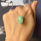 A-Grade Natural Moss On Snow Jadeite Barrel Pendant No. 161404