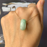 A-Grade Natural Moss On Snow Jadeite Barrel Pendant No. 161404