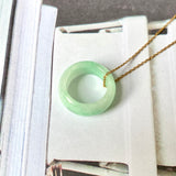 A-Grade Natural Moss On Snow Jadeite Barrel Pendant No. 161404