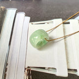 A-Grade Natural Moss On Snow Jadeite Barrel Pendant No. 171472