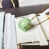 A-Grade Natural Moss On Snow Jadeite Barrel Pendant No. 171472